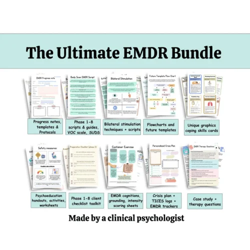 emdr treatment planning tools: this focuses on worksheets and templates specifically designed for treatment planning in emdr therapy. +bonus(books)